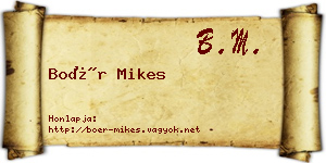 Boér Mikes névjegykártya